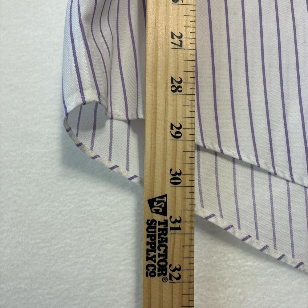 Enro white and purple striped long sleeve dress shirt NWT size 16 1/2 33-35 - Picture 4 of 5
